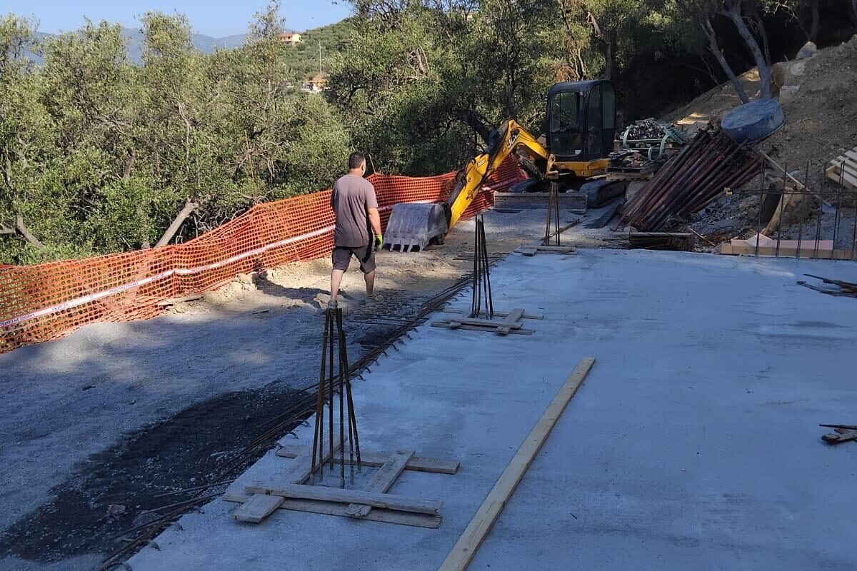 Platea di fondazione in cantiere
